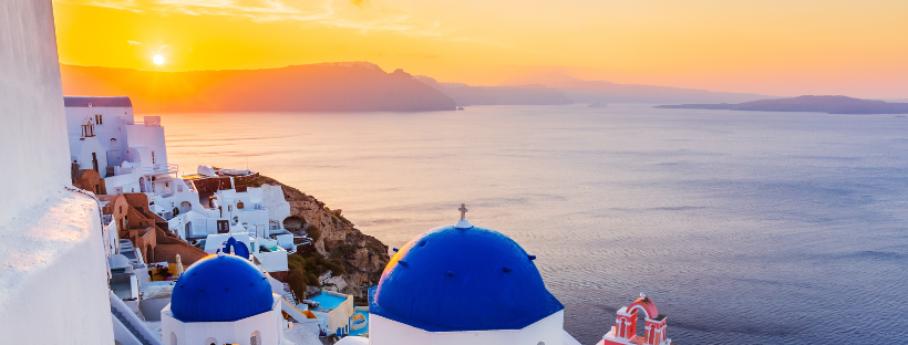 Santorin au couché de soleil